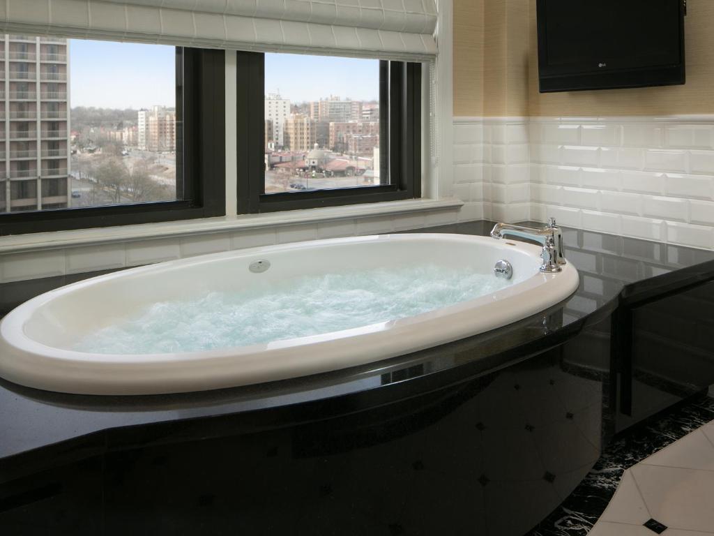 Hotel room with hot tub