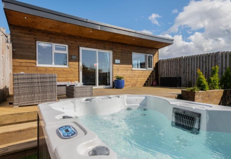 beautiful log cabins with luxury hot tubs in Ayrshire