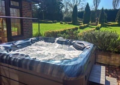 lodge with private hot tub in Dorset 3