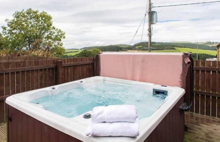 log cabins with private hot tub in Edinburgh