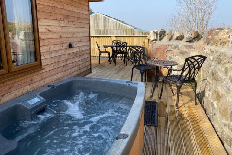 luxury lodge with hot tub in Perthshire