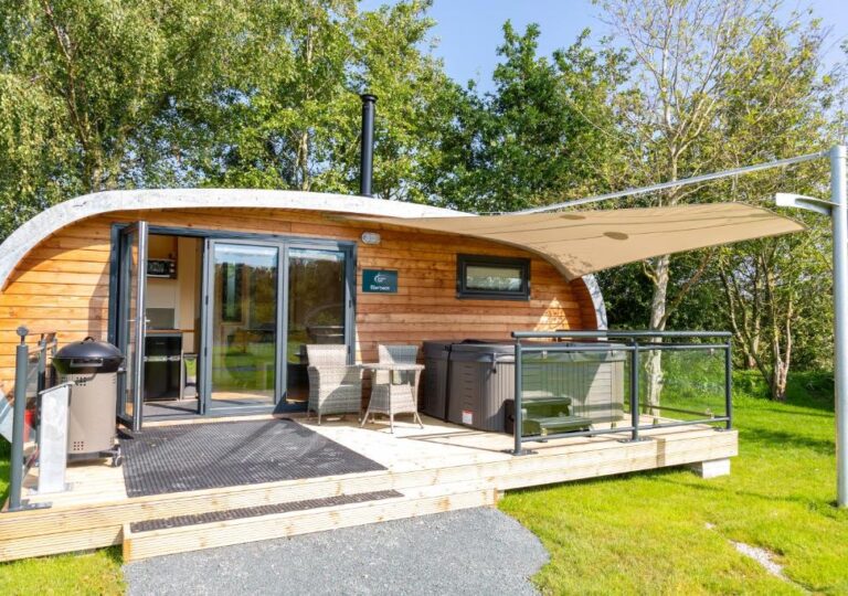 modern lodges in Cumbria with hot tub 4