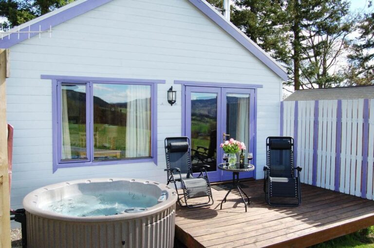 rustic lodges near Perthshire with hot tub 2