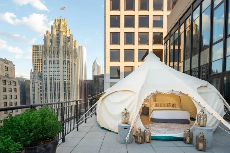 The Gwen Hotel Chicago lux suite terrace glamping