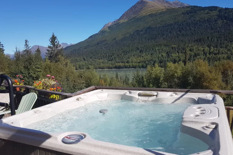 rustic accommodations in Alaska with hot tub 2