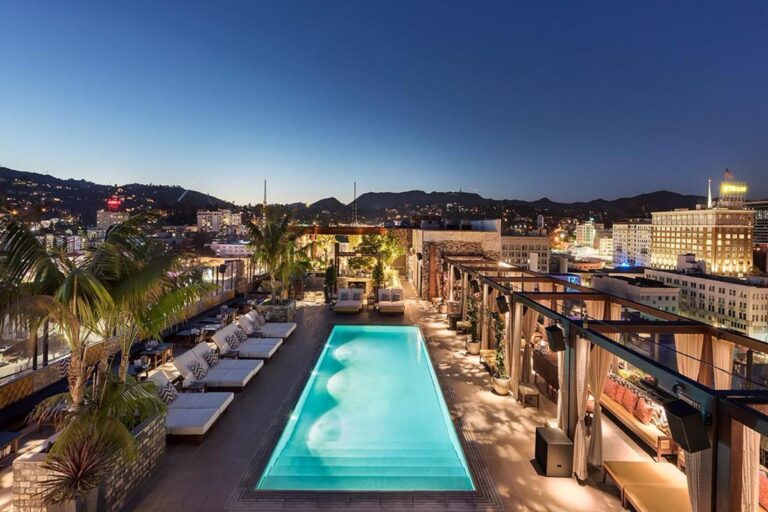 Dream hollywood hotel LA rooftop pool