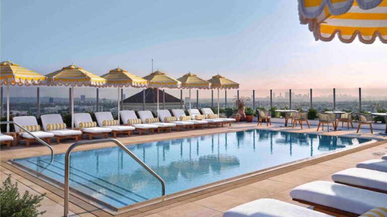 Thompson hotel LA rooftop pool
