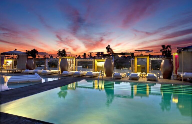 SLS hotel LA rooftop pool 2