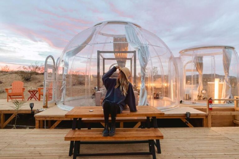 Bubble hotels in California- Joshua Tree Remote Dessert Bubble Dome