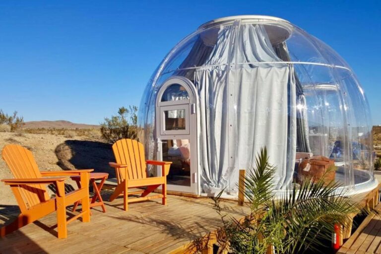 Bubble hotels in California- Joshua Tree Remote Dessert Bubble Dome3