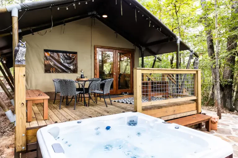 accommodations with private hot tub in Montgomery