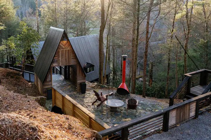 cabins with hot tub in georgia AFrame of Style