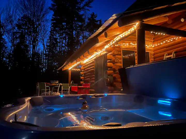 cabins with hot tub in vermont Cozy log cabin2