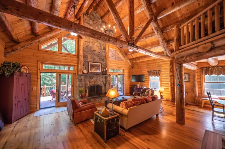 cabins with hot tub in vermont Luxe Log cabin