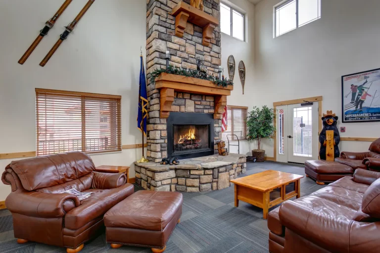 Charming Bear-Themed Home Salt Lake City living area with fireplace