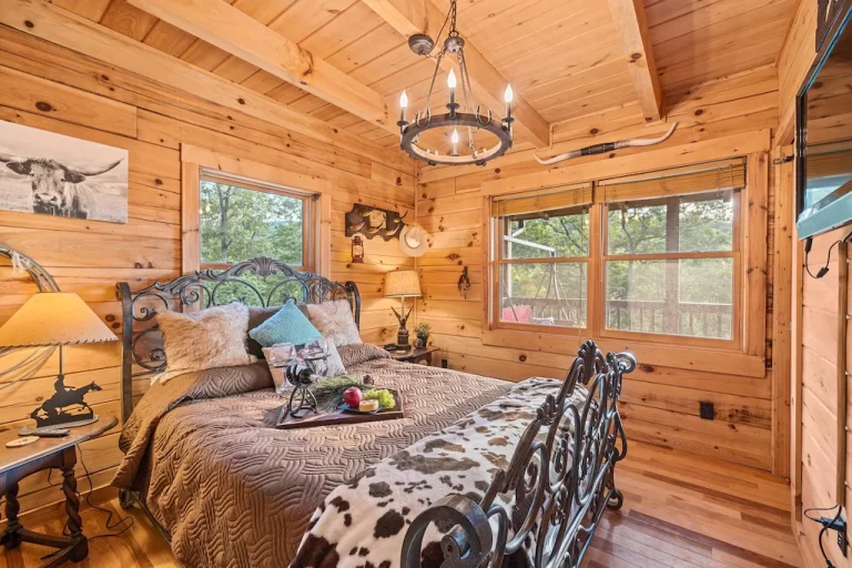 Treehouse cabin in Asheville NC Antler Falls Log Cabin1