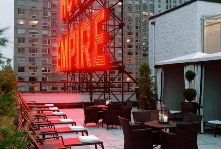 Empire Hotel terrace with nyc views