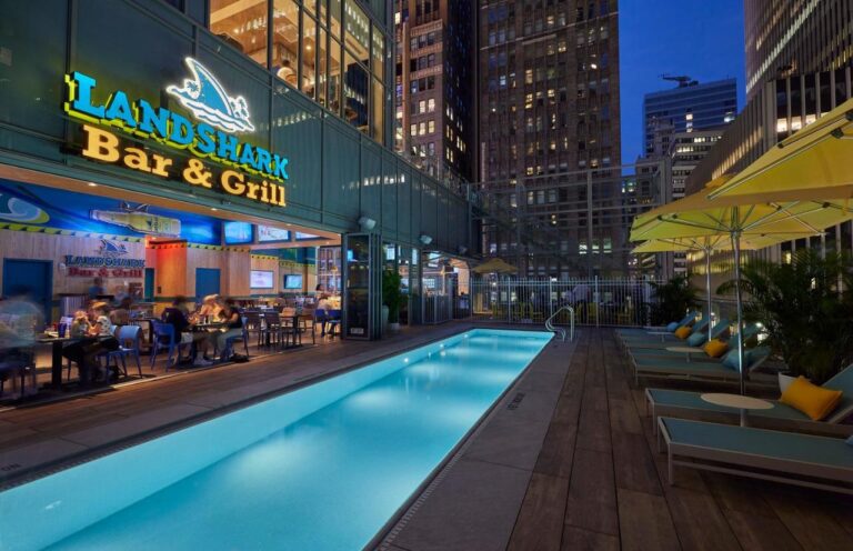 Margaritaville Resort Times Square rooftop pool in new york city