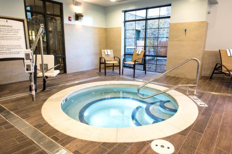 Indoor Pool Area with Hot Tub