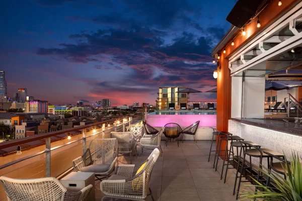 Canvas Hotel Dallas rooftop terrace