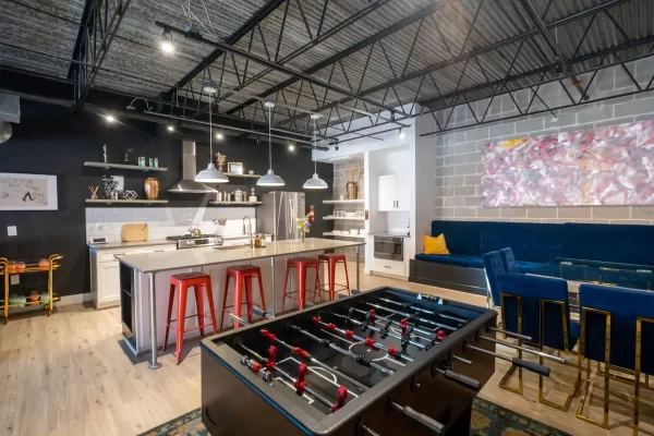 The Disco Suite Houston Themed Hotels in Texas kitchen