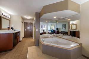 hotel with jacuzzi in room